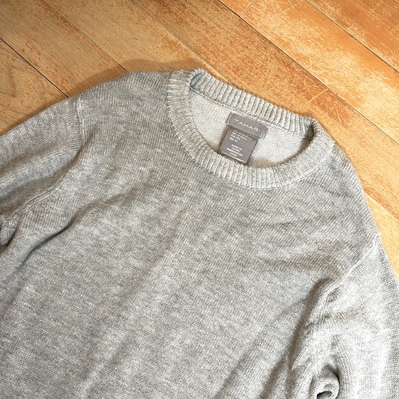 TAHARI Girls Gray Knit Asymmetrical Tunic Sweater - Picture 6 of 10